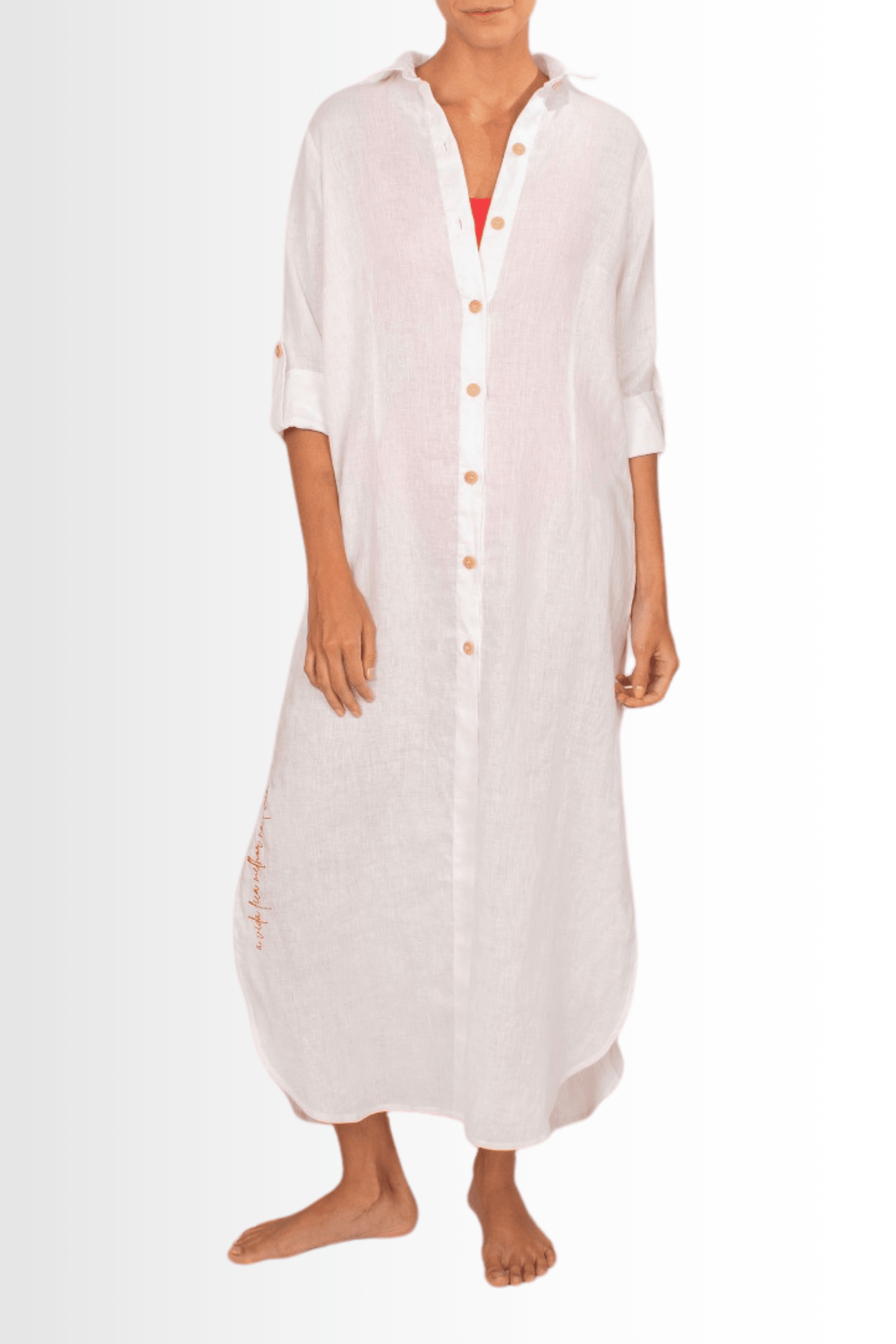 Coverup Cristal Pure Linen - White - Lilafrombrazil