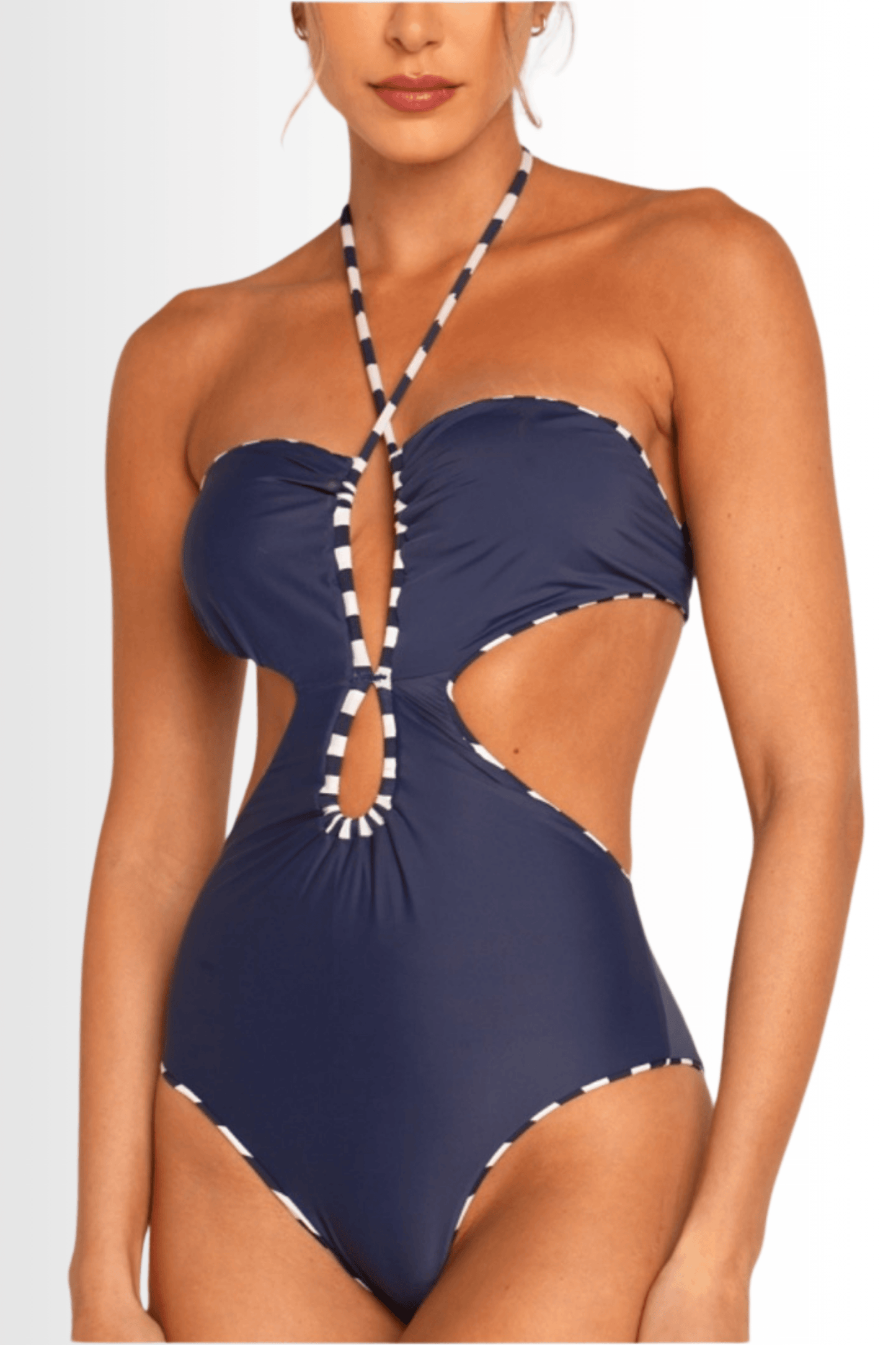 Elba One Piece - Stripped Navy (reversible) - Lilafrombrazil