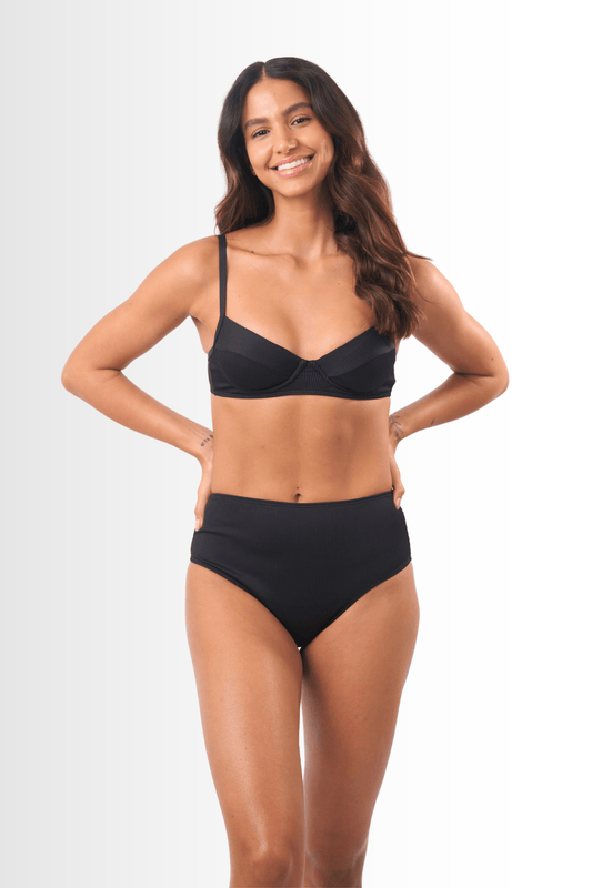 Neli&Estela Bikini Set - Ribbed Black