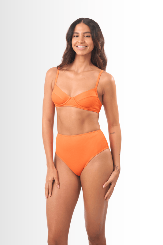 Neli&Estela Bikini Set Ribbed - Tangerine