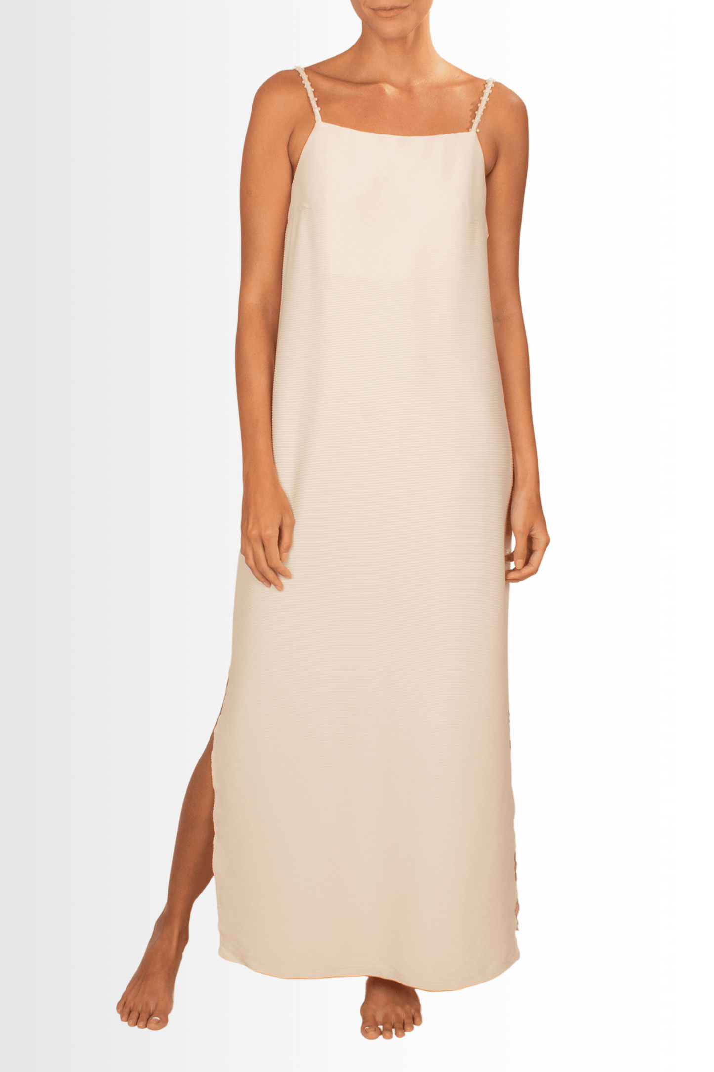 Penelope Dress Ribbed - Off White - Lilafrombrazil