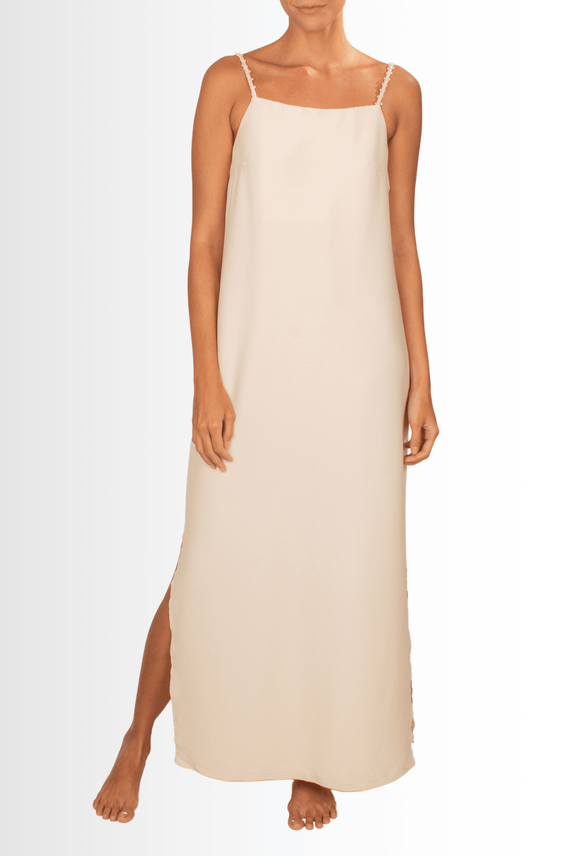 Penelope Dress Ribbed - Off White - Lilafrombrazil