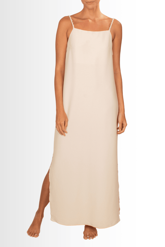 Penelope Dress Ribbed - Off White - Lilafrombrazil