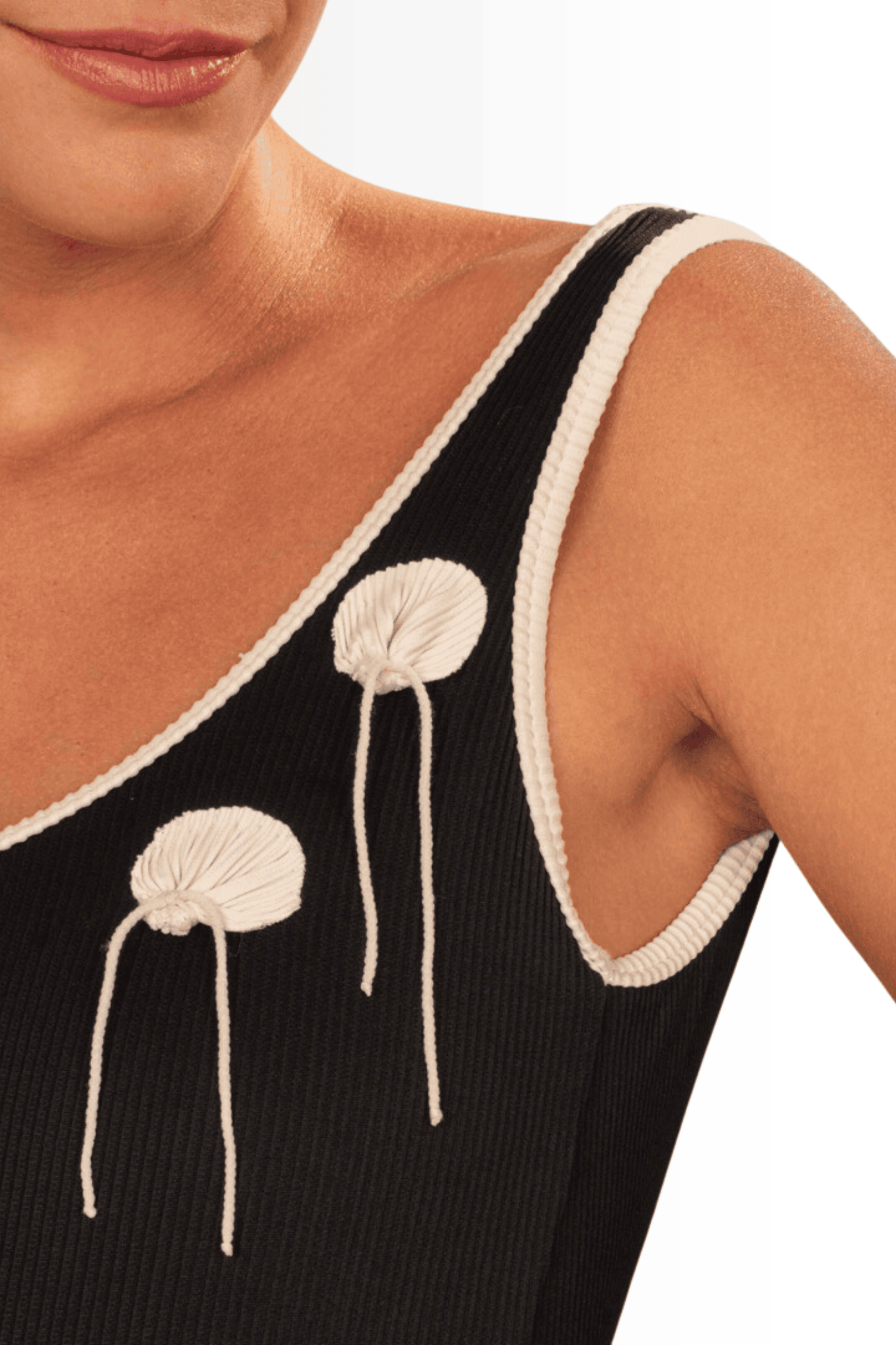 Shell One Piece Ribbed Black