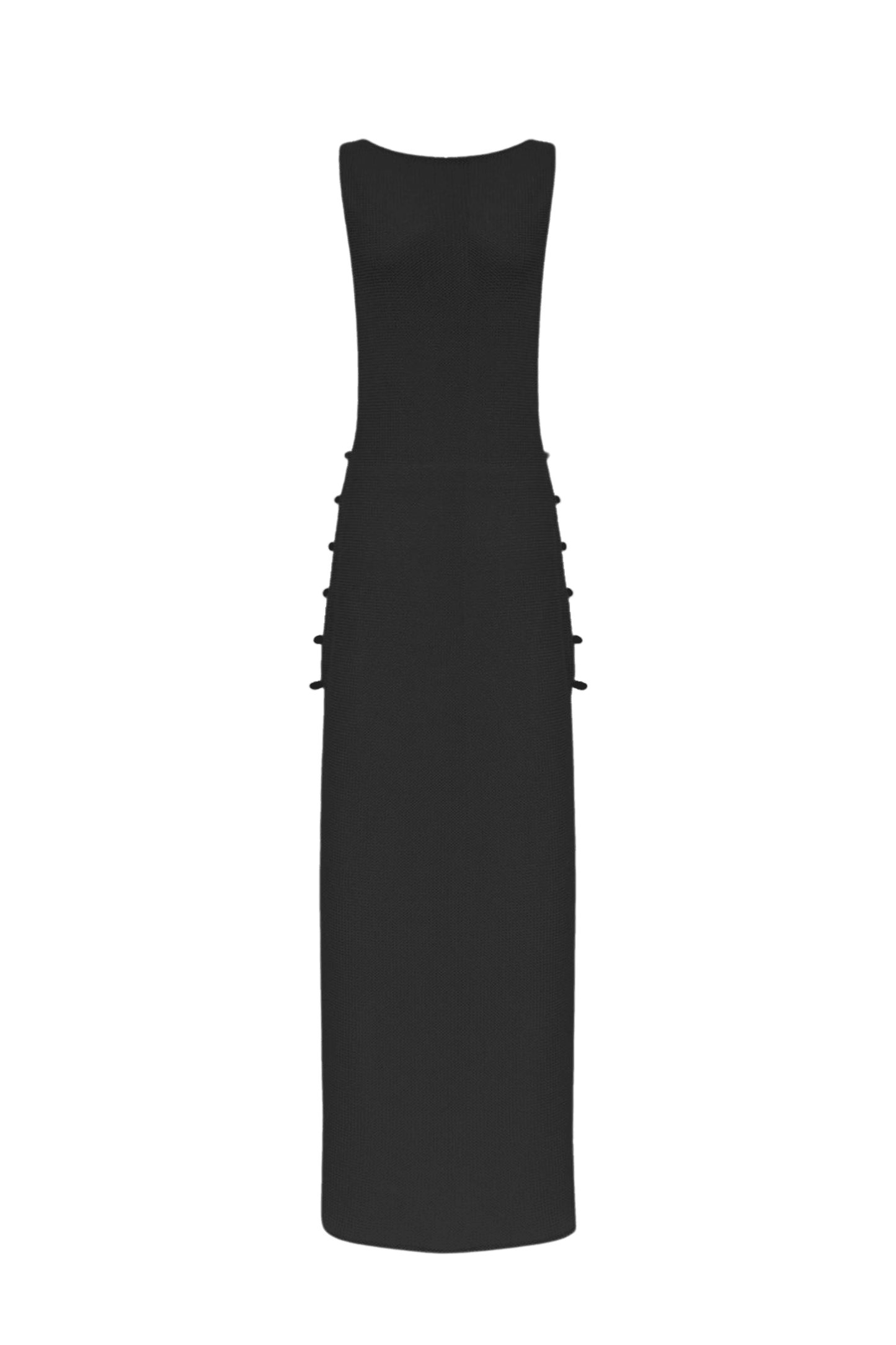Side Cut Coverup Hand Made Crochet - Black