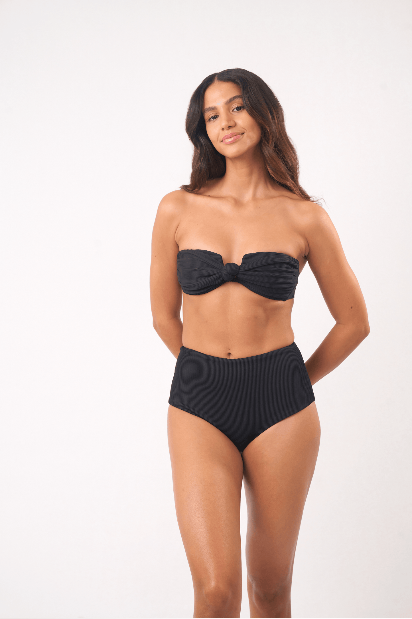 Square Bikini Set Ribbed Black