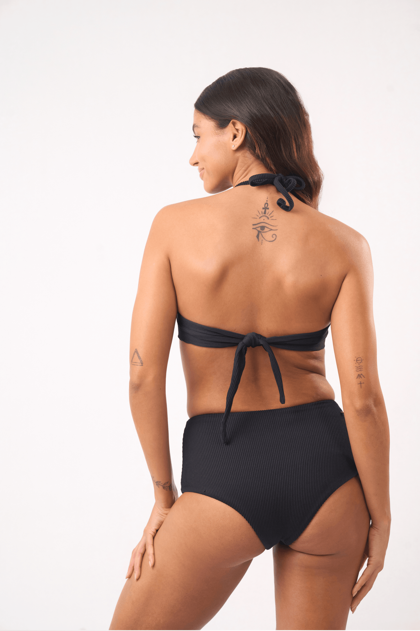 Square Bikini Set Ribbed Black