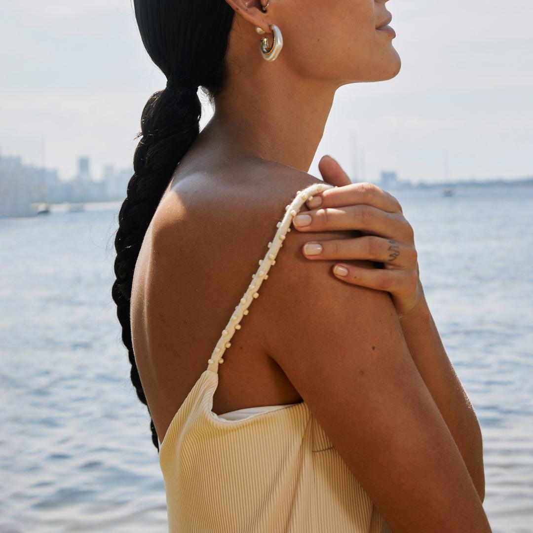 Penelope Dress Ribbed - Off White - Lilafrombrazil