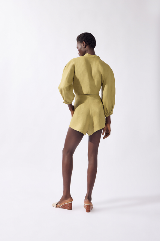 Tie-Front Crop Top & Shorts Set