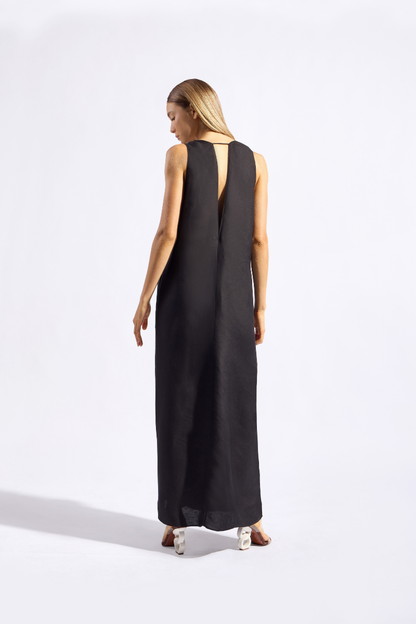 Solid Straps Long Dress