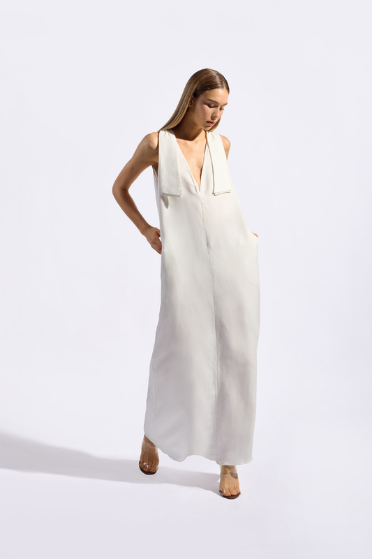 Solid Straps Long Dress