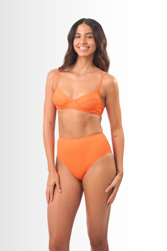 Neli&Estela Bikini Set Ribbed Tangerine