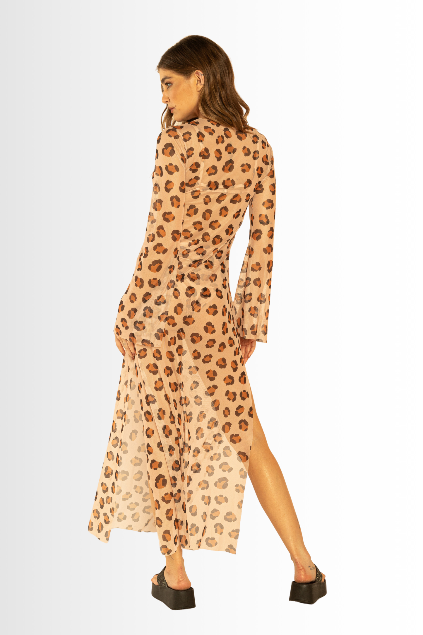 Sarina Dress Animal Print Beige