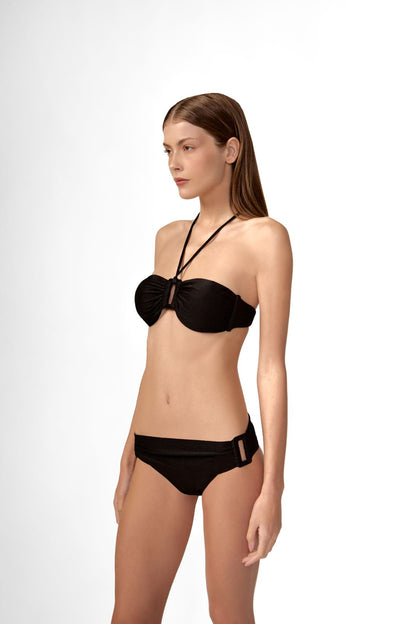 Timeless Bandeau High Waist Bikini Set - Black