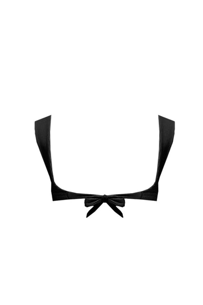 Structured & Hot Pant Bikini Set Ribbed - Black